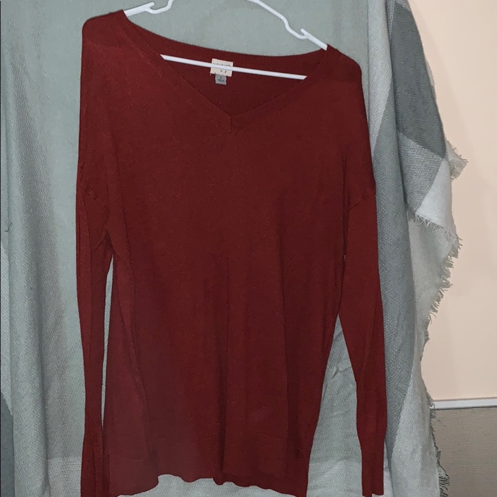 Red Long Sleeve Top